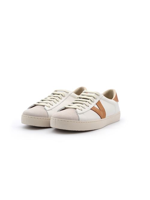 TENNIS BIANCA-CUOIO VICTORIA | 1126142P/CWHT/CUOIO